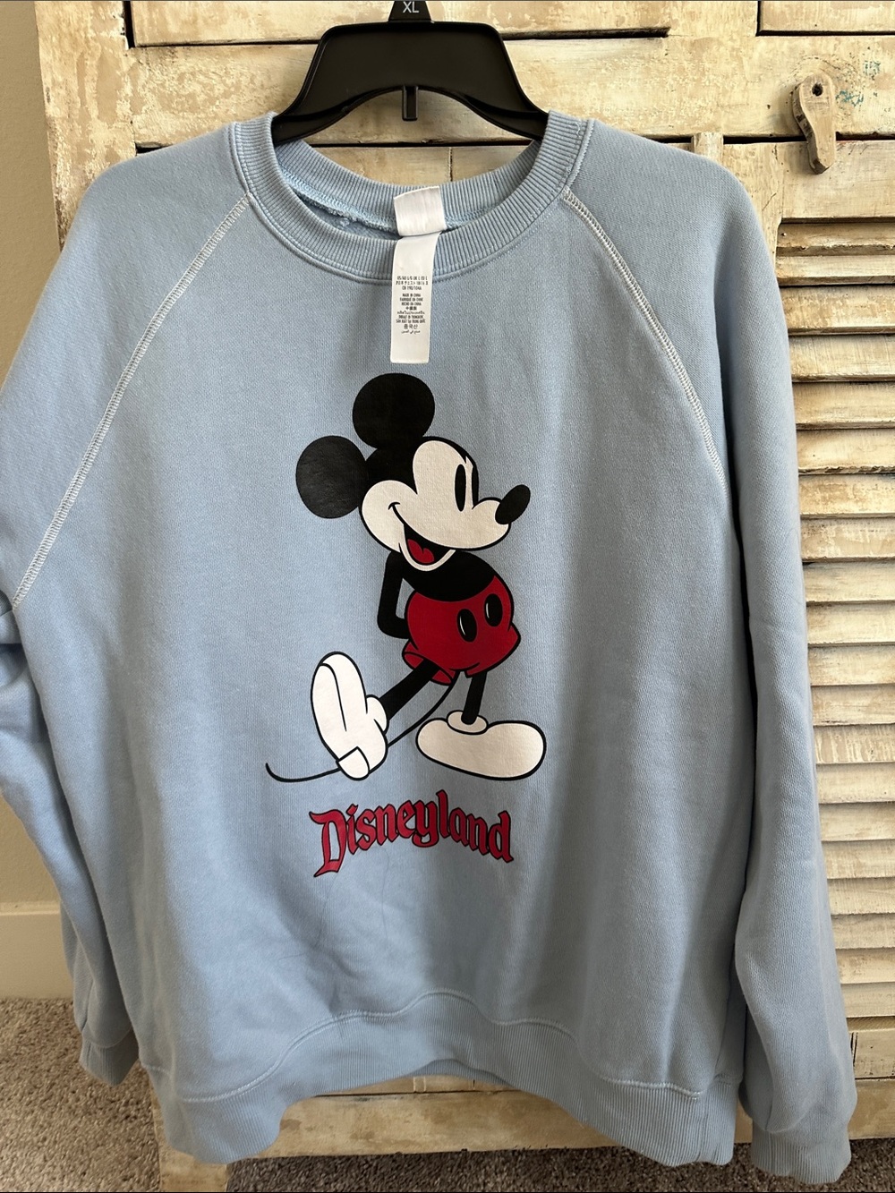 Disney Light Blue Mickey Mouse Disneyland Sweatshirt